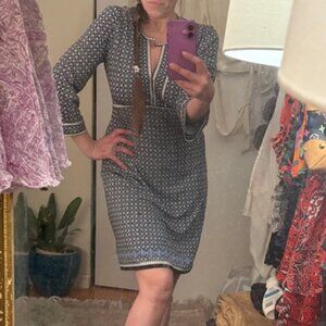 Max Studio Geometric Print Midi Dress, Sz M, NWT, $98